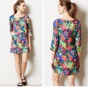 Anthropologie HD in Paris Tropicalist floral shift dress large